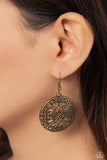 Dubai Décor - Brass Earrings - Paparazzi Accessories Earrings Bedazzle Me Pretty Mobile Fashion Boutique