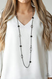 Duchess Dazzle - Black Necklace - Paparazzi Accessories Necklace Bedazzle Me Pretty Mobile Fashion Boutique