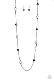 Duchess Dazzle - Black Necklace - Paparazzi Accessories Necklace Bedazzle Me Pretty Mobile Fashion Boutique