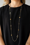 Duchess Dazzle - Brass Necklace - Paparazzi Accessories Necklace Bedazzle Me Pretty Mobile Fashion Boutique