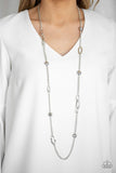 Duchess Dazzle - Silver Necklace - Paparazzi Accessories Necklace Bedazzle Me Pretty Mobile Fashion Boutique