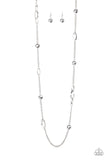 Duchess Dazzle - Silver Necklace - Paparazzi Accessories Necklace Bedazzle Me Pretty Mobile Fashion Boutique