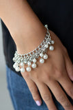 Duchess Diva - White Bracelet - Paparazzi Accessories Bracelet Bedazzle Me Pretty Mobile Fashion Boutique