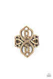 Duchess Drama - Brass Ring - Paparazzi Accessories Ring Bedazzle Me Pretty Mobile Fashion Boutique