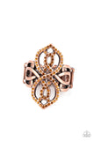 Duchess Drama - Copper Ring - Paparazzi Accessories Ring Bedazzle Me Pretty Mobile Fashion Boutique