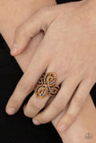 Duchess Drama - Copper Ring - Paparazzi Accessories Ring Bedazzle Me Pretty Mobile Fashion Boutique