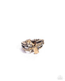 Dueling Difference - Brass Ring - Paparazzi Accessories Ring Bedazzle Me Pretty Mobile Fashion Boutique
