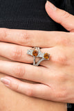 Duplicating Dazzle - Brown Ring - Paparazzi Accessories Ring Bedazzle Me Pretty Mobile Fashion Boutique