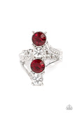 Duplicating Dazzle - Red Ring - Paparazzi Accessories Ring Bedazzle Me Pretty Mobile Fashion Boutique