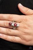 Duplicating Dazzle - Red Ring - Paparazzi Accessories Ring Bedazzle Me Pretty Mobile Fashion Boutique