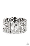 Dynamically Diverse - White Bracelet - Paparazzi Accessories Bracelet Bedazzle Me Pretty Mobile Fashion Boutique