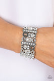 Dynamically Diverse - White Bracelet - Paparazzi Accessories Bracelet Bedazzle Me Pretty Mobile Fashion Boutique