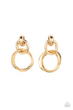 Dynamically Linked - Gold Post Earrings - Paparazzi Accessories Post Earrings Bedazzle Me Pretty Mobile Fashion Boutique