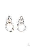 Dynamically Linked - Silver Post Earrings - Paparazzi Accessories Post Earrings Bedazzle Me Pretty Mobile Fashion Boutique