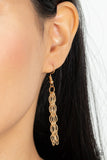 Dynamite Dynamo - Gold Necklace - Paparazzi Accessories Necklace Bedazzle Me Pretty Mobile Fashion Boutique