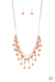 Earth Conscious - Orange Necklace - Paparazzi Accessories Necklace Bedazzle Me Pretty Mobile Fashion Boutique