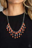 Earth Conscious - Orange Necklace - Paparazzi Accessories Necklace Bedazzle Me Pretty Mobile Fashion Boutique
