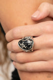 Earth Hearth - Black Ring - Paparazzi Accessories Ring Bedazzle Me Pretty Mobile Fashion Boutique