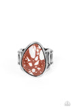 Earth Hearth - Brown Ring - Paparazzi Accessories Ring Bedazzle Me Pretty Mobile Fashion Boutique
