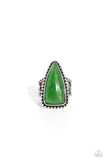 Earthy Engagement - Green Ring - Paparazzi Accessories Ring Bedazzle Me Pretty Mobile Fashion Boutique