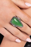 Earthy Engagement - Green Ring - Paparazzi Accessories Ring Bedazzle Me Pretty Mobile Fashion Boutique