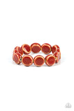 Earthy Entrada - Red Bracelet - Paparazzi Accessories Bracelet Bedazzle Me Pretty Mobile Fashion Boutique