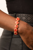 Earthy Entrada - Red Bracelet - Paparazzi Accessories Bracelet Bedazzle Me Pretty Mobile Fashion Boutique
