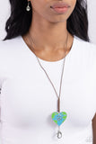 Earthy Evolution - Blue Lanyard - Paparazzi Accessories Lanyard Bedazzle Me Pretty Mobile Fashion Boutique