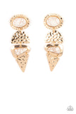 Earthy Extravagance - Gold Post Earrings - Paparazzi Accessories Post Earrings Bedazzle Me Pretty Mobile Fashion Boutique