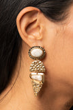 Earthy Extravagance - Gold Post Earrings - Paparazzi Accessories Post Earrings Bedazzle Me Pretty Mobile Fashion Boutique