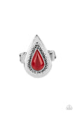 Earthy Glow - Red Ring - Paparazzi Accessories Ring Bedazzle Me Pretty Mobile Fashion Boutique