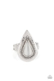 Earthy Glow - White Ring - Paparazzi Accessories Ring Bedazzle Me Pretty Mobile Fashion Boutique
