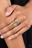 Earthy Glow - Yellow Ring - Paparazzi Accessories Ring Bedazzle Me Pretty Mobile Fashion Boutique