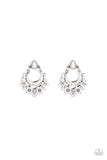 Earthy Zeal - White Post Earrings - Paparazzi Accessories Post Earrings Bedazzle Me Pretty Mobile Fashion Boutique
