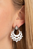 Earthy Zeal - White Post Earrings - Paparazzi Accessories Post Earrings Bedazzle Me Pretty Mobile Fashion Boutique
