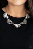 East Coast Essence - White Necklace - Paparazzi Accessories Necklace Bedazzle Me Pretty Mobile Fashion Boutique