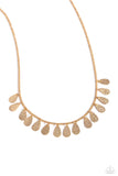 Eastern CHIME Zone - Gold Necklace - Paparazzi Accessories Necklace Bedazzle Me Pretty Mobile Fashion Boutique