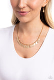 Eastern CHIME Zone - Gold Necklace - Paparazzi Accessories Necklace Bedazzle Me Pretty Mobile Fashion Boutique