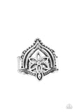 Eastern Eden - Silver Ring - Paparazzi Accessories Ring Bedazzle Me Pretty Mobile Fashion Boutique