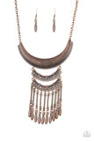 Eastern Empress - Copper Necklace - Paparazzi Accessories Necklace Bedazzle Me Pretty Mobile Fashion Boutique
