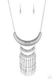 Eastern Empress - Silver Necklace - Paparazzi Accessories Necklace Bedazzle Me Pretty Mobile Fashion Boutique
