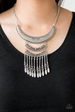 Eastern Empress - Silver Necklace - Paparazzi Accessories Necklace Bedazzle Me Pretty Mobile Fashion Boutique