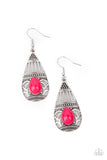 Eastern Essence - Pink Earrings - Paparazzi Accessories Earrings Bedazzle Me Pretty Mobile Fashion Boutique