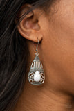Eastern Essence - White Earrings - Paparazzi Accessories Earrings Bedazzle Me Pretty Mobile Fashion Boutique
