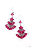Eastern Expression - Pink Earrings - Paparazzi Accessories Earrings Bedazzle Me Pretty Mobile Fashion Boutique