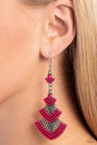 Eastern Expression - Pink Earrings - Paparazzi Accessories Earrings Bedazzle Me Pretty Mobile Fashion Boutique
