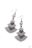 Eastern Expression - White Earrings - Paparazzi Accessories Earrings Bedazzle Me Pretty Mobile Fashion Boutique