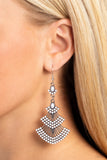 Eastern Expression - White Earrings - Paparazzi Accessories Earrings Bedazzle Me Pretty Mobile Fashion Boutique