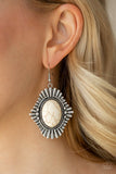 Easy As PIONEER - White Earrings - Paparazzi Accessories Earrings Bedazzle Me Pretty Mobile Fashion Boutique