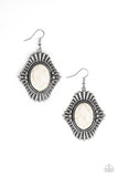 Easy As PIONEER - White Earrings - Paparazzi Accessories Earrings Bedazzle Me Pretty Mobile Fashion Boutique